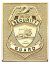 SECURITY GUARD GOLD RECTANGULAR BADGE